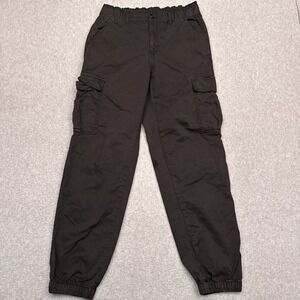 American Eagle Stretch Cargo Joggers Women's 4 Regular Black High Rise Hiking